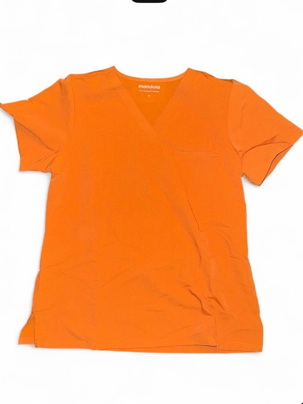 Womens Orange V-Neck Scrub/Work Top